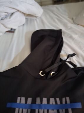 LAWLESS Black Hoodie Top with Metal Eyelet